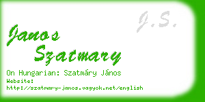 janos szatmary business card